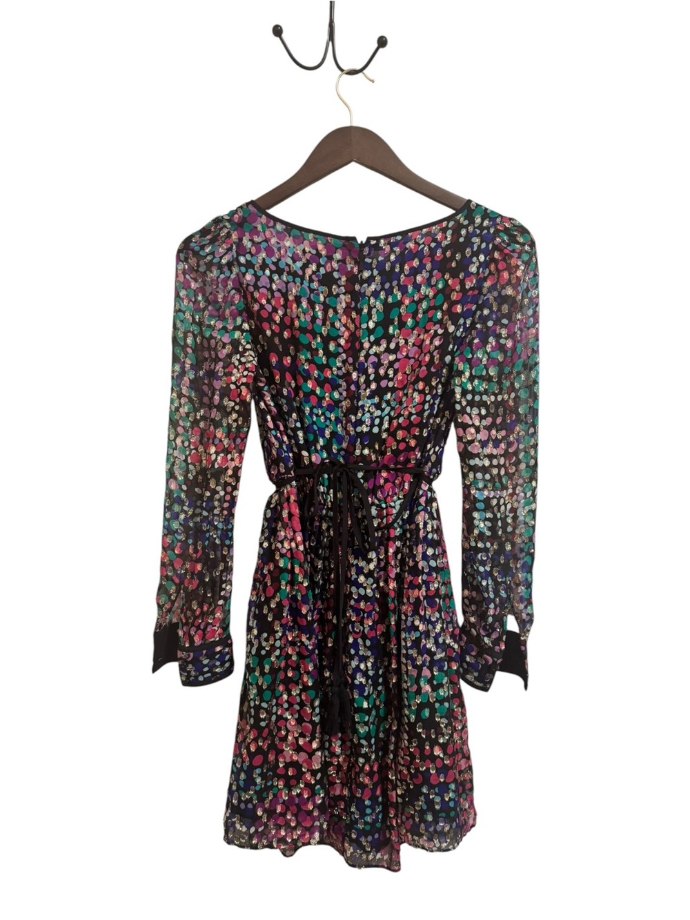 Kate Spade Metallic Silk Wrap Mini Dress in “Make Magic” (Size 0) NWOT - Picture 7 of 9